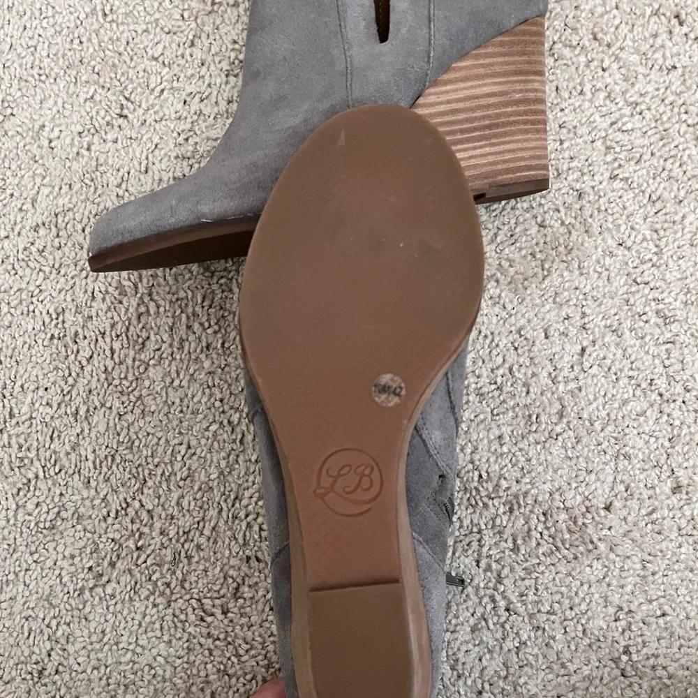 Lucky Brand Gray Wedge Ankle Boots